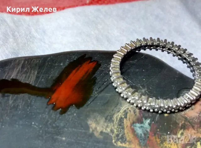 СТИЛНА ФЕШЪН АРТ СКЪПОЦЕННА СРЕБЪРНА ХАЛКА ПРЪСТЕН СРЕБРО ВИСОКА ПРОБА сБЯЛА ПОЗЛАТА и ЦИРКОНИ 48634, снимка 6 - Пръстени - 50191901