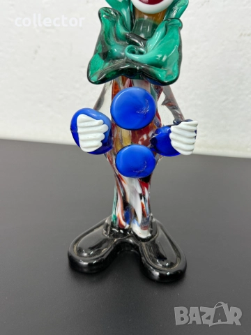 Ръчно изработен стъклен клоун Мурано. №7461, снимка 3 - Антикварни и старинни предмети - 51988508