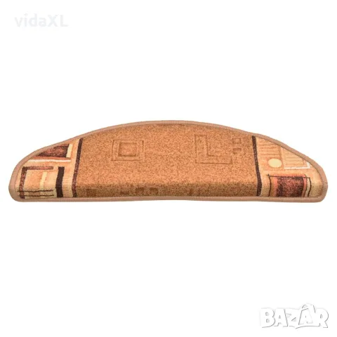 vidaXL Самозалепващи стелки за стъпала, 15 бр, бежови, 65x21x4 см, снимка 2 - Изтривалки - 56146835