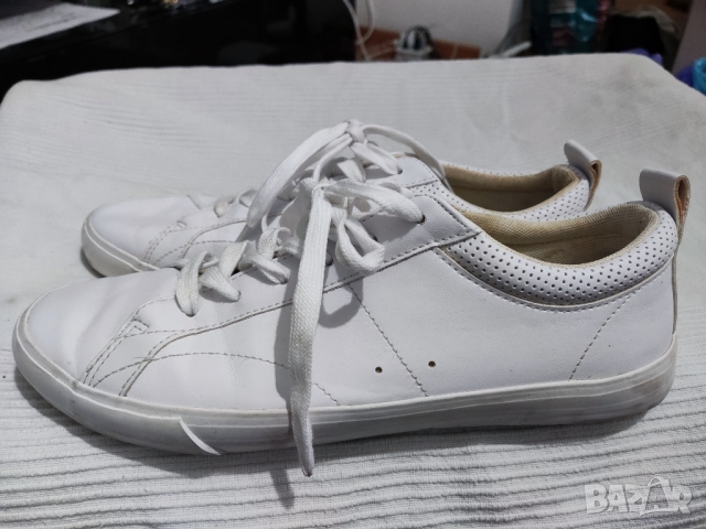 кожени кецове Pull&Bear Basic, снимка 5 - Кецове - 36050589