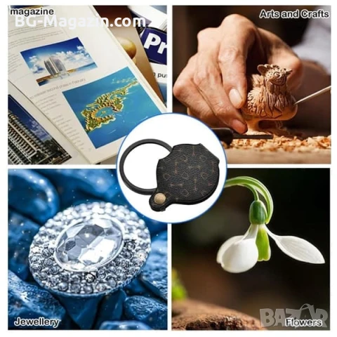 Професионална мощна увеличителна ръчна лупа 10X увеличение за четене мини джобна сгъваема за чанта, снимка 9 - Други инструменти - 50920242