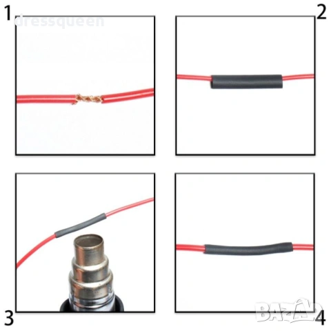 4636 Комплект цветен термосвиваем шлаух за кабели, 580 части, 600V – в органайзер, снимка 5 - Куфари с инструменти - 53653812