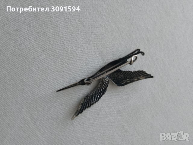  Стилна Брошка щъркел , снимка 4 - Други - 44258575