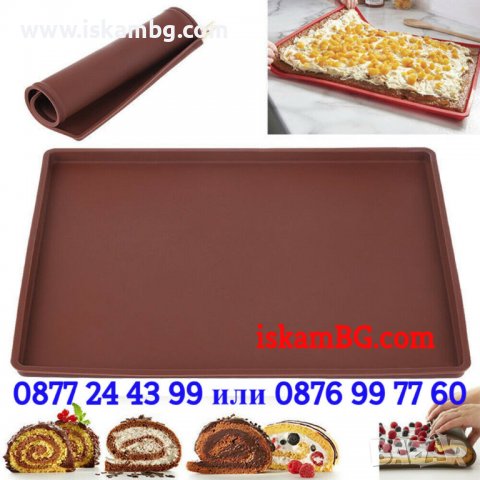 Силиконова подложка за печене и навиване на руло | Термоустойчива подложка за печене с борд - 3787