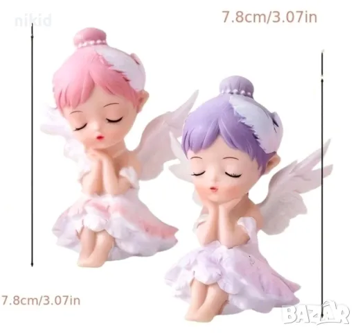 Момиче фея розова пластмасова фигурка украса декор за торта и др. топер, снимка 7 - Фигурки - 50146564