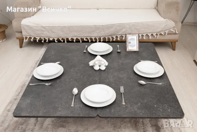 Комбинирана маса — тъмносив гранит + прави иноксови крака, снимка 4 - Маси - 49165707