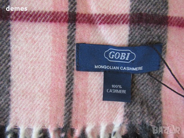  Нов кашмирен шал GOBI-розово, сиво и черно, Монголия, снимка 3 - Шалове - 34036234