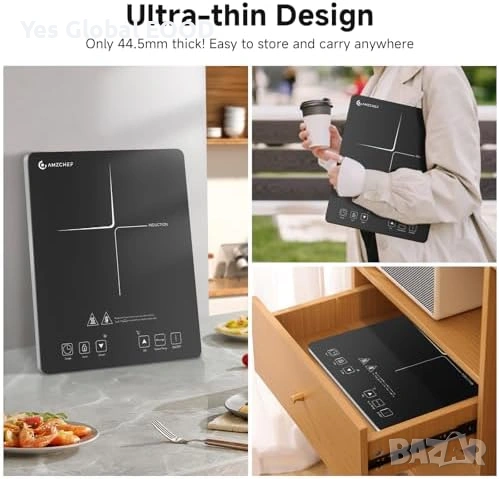 AMZCHEF Индукционен котлон 2000W 20 нива, снимка 3 - Котлони - 53735713