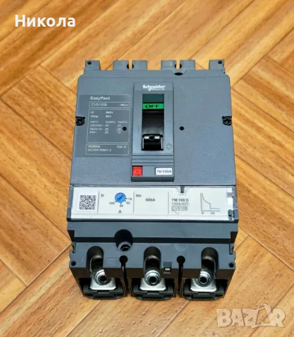 Автоматичен прекъсвач Schneider 70-100A, снимка 2 - Ключове, контакти, щепсели - 55141587
