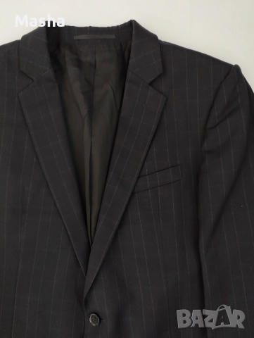 JOOP! Тъмносиньо карирано мъжко сако L, снимка 2 - Сака - 52815610