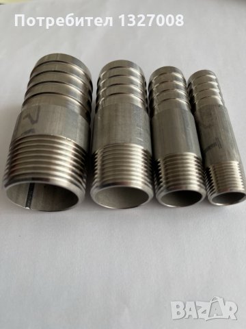 Накрайник за маркуч - прав, неръждаем, снимка 2 - Железария - 36023285