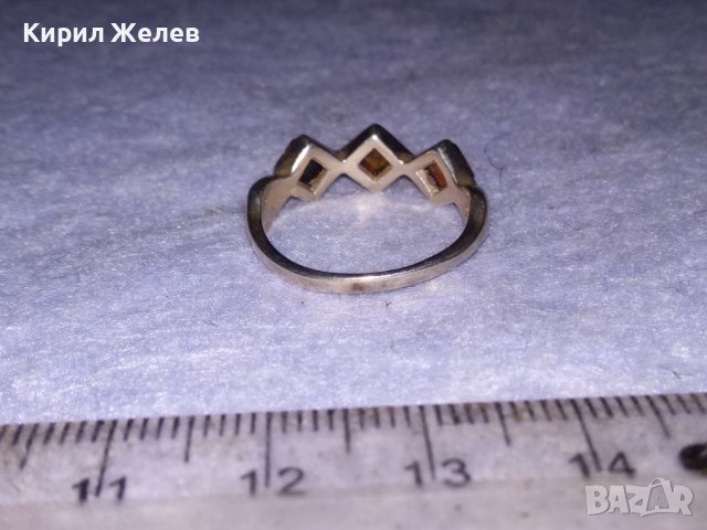 ЕЛЕГАНТЕН АРТ НУВО СРЕБЪРЕН ПРЪСТЕН СРЕБРО 925 с ТРИ ВИДА НАТУРАЛЕН БАЛТИЙСКИ КЕХЛИБАР 38588, снимка 7 - Пръстени - 41638005