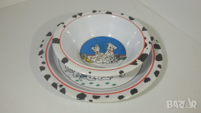 Чиния и купичка 101 Далматинци Дисни Cole & Mason меламин, снимка 10 - Колекции - 51689196