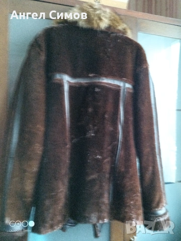 Луксозно кожено палто от тюлен с яка от бобър – уникат, ръчно шито яке, снимка 4 - Якета - 53041607