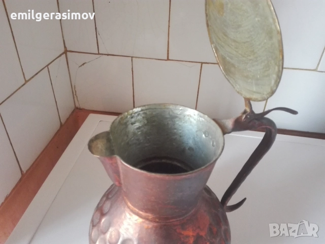 Медна сигнална тръба медна кана и месингов мангал . , снимка 2 - Други стоки за дома - 50822101