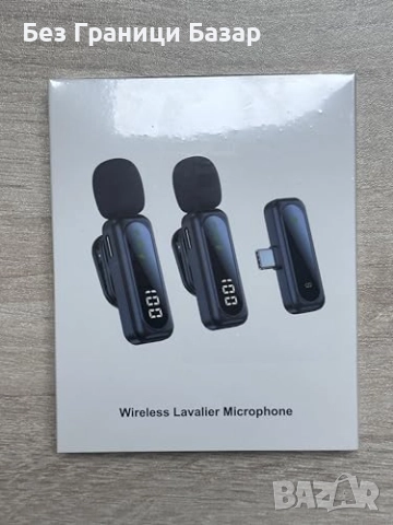 Нов Безжичен лапел микрофон за iPhone Android PC – 2 броя, шумофилтър, снимка 8 - Други - 51678628