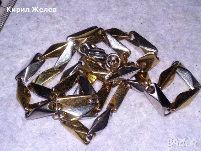 ВЕЛИКОЛЕПЕН ФЕШЪН АРТ ЛАНЕЦ - МЕДЕН с ЛЪСКАВА БЛЕСТЯЩА ЖЪЛТА и БЯЛА ПОЗЛАТА МАГНИТ НЕ го ЛОВИ 13773, снимка 9 - Колиета, медальони, синджири - 41483884