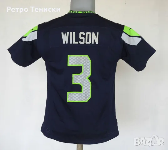 Тениска на Сиатъл Сийхоукс • Russell Wilson #3 • Nike • синьо • размер M • Мъже