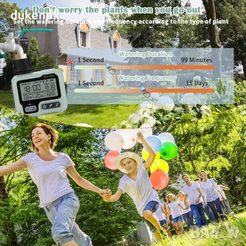 Програматор за напояване, таймер, 1 изход, автоматично поливане, 4 изхода, 16 индивидуални програми , снимка 2 - Други - 52711109