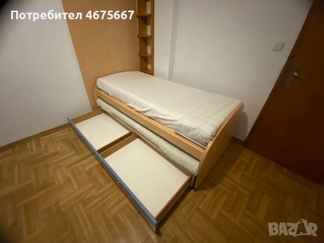 Двойно детско легло 90x200см, с матраци, снимка 4 - Спални и легла - 52753779