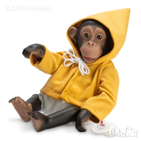Бебе-маймунка Лола, с палто в цвят горчица, 32 см 0608060, снимка 2 - Кукли - 53428747