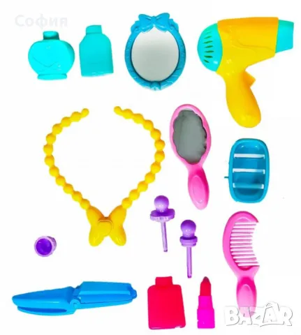 Мини козметична раница играчка за грим 20 части за момичета, снимка 3 - Други - 48506386