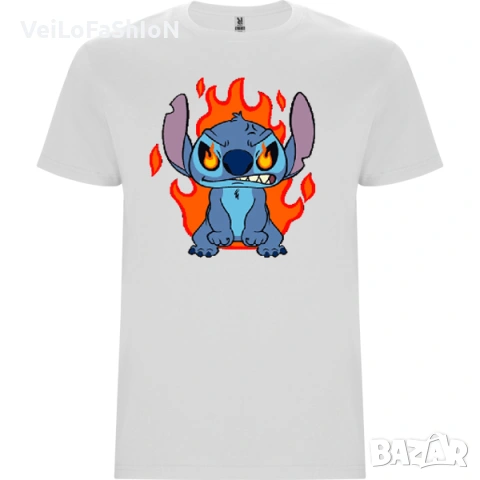 Нова детска тениска със Стич (Stitch) - Angry Stitch в черен или бял цвят, снимка 2 - Детски тениски и потници - 45418678
