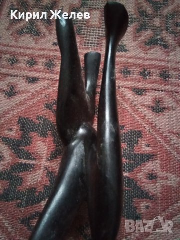 Фигурка стара дървена АБАНОС статуетка ръчна АРТ изработка Скулптура 34212, снимка 12 - Статуетки - 38944939