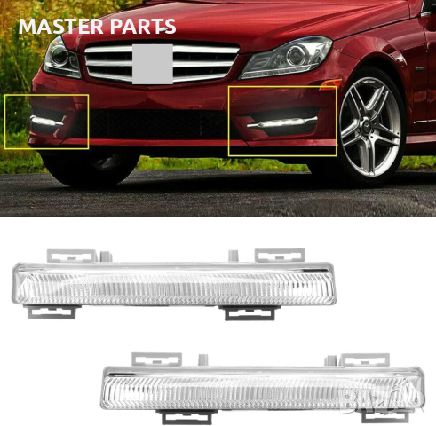 Дневни светлини LED DRL Mercedes W212 , w207 , w204 , w 219 , R172, снимка 3 - Части - 44798180