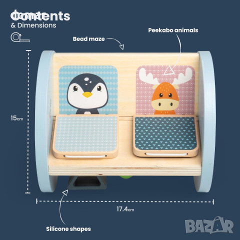 Bigjigs Дървена образователна играчка за занимания за бебета, снимка 5 - Образователни игри - 44620928