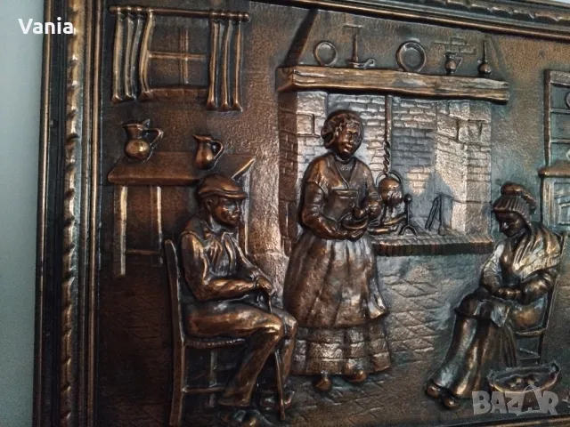 Медна картина, снимка 3 - Антикварни и старинни предмети - 49447663