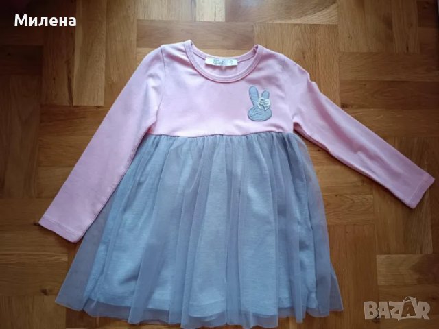 Рокля с дълъг ръкав и тюл, снимка 6 - Бебешки рокли - 50245347