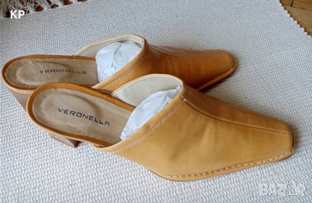 Чисто нови кожени чехли VERONELLA 38 номер , снимка 11 - Чехли - 42024941