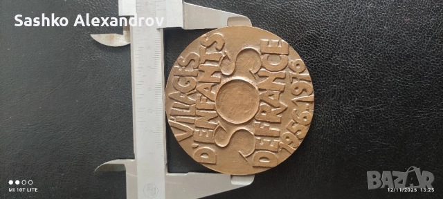 Бронзов медал - SOS детски селища - Франция 1976, снимка 5 - Други ценни предмети - 52388333