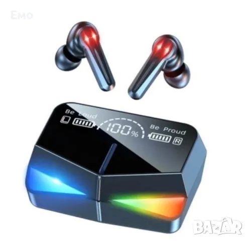 Безжични слушалки с LCD дисплей и зареждащ кейс HF28, снимка 6 - Bluetooth слушалки - 47770623