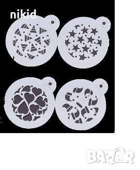 4 бр кръгли стенсил шаблон парти спрей за бисквитки чаша украса Scrapbooking бисквитки, снимка 2 - Други - 42252052