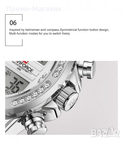 Мъжки часовник NaviForce многофункционален NF9190 SW. , снимка 16 - Мъжки - 34793008