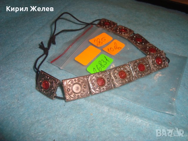 СРЕБРИСТО КОЛИЕ КРАСИВО ОРНАМЕНТИРАНО с ВГРАДЕН ЩАТАЛИН ЕТНОГРАФСКИ РЕТРО СТИЛ 26831, снимка 2 - Колиета, медальони, синджири - 34839943