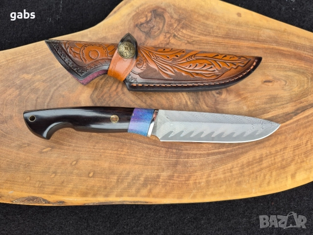 Ловен нож дамаска стомана LN423, снимка 4 - Ножове - 52325007