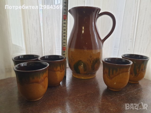 Керамичен сервиз за вино, снимка 4 - Сервизи - 39395452