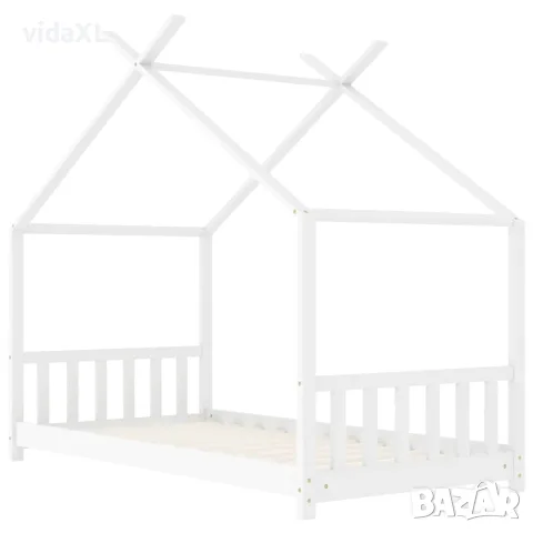 vidaXL Рамка за детско легло, бяла, бор масив, 70x140 см, снимка 3 - Бебешки легла и матраци - 56146567