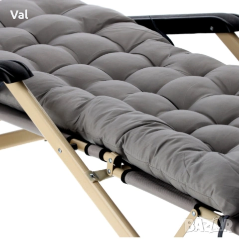 Сгъваем шезлонг с голяма възглавница - стилен, практичен и удобен, снимка 8 - Къмпинг мебели - 53821861