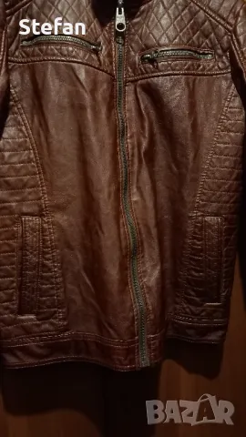 Мъжко кожено яке, снимка 3 - Якета - 47643004