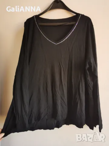 СТРАХОТНА ТУНИКА ЕФЕКТНО БИЕ КАМЪНИ 3XL-4XL, снимка 3 - Туники - 49610209