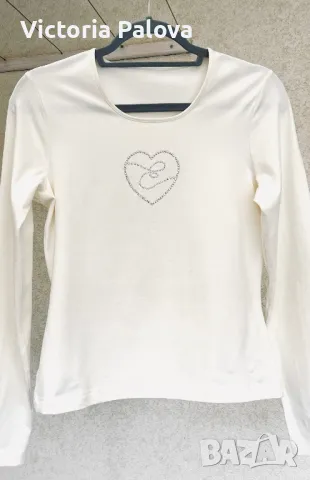 LUXURY блуза със стрази ESKADA  трикотажен памук, снимка 13 - Блузи с дълъг ръкав и пуловери - 48317664