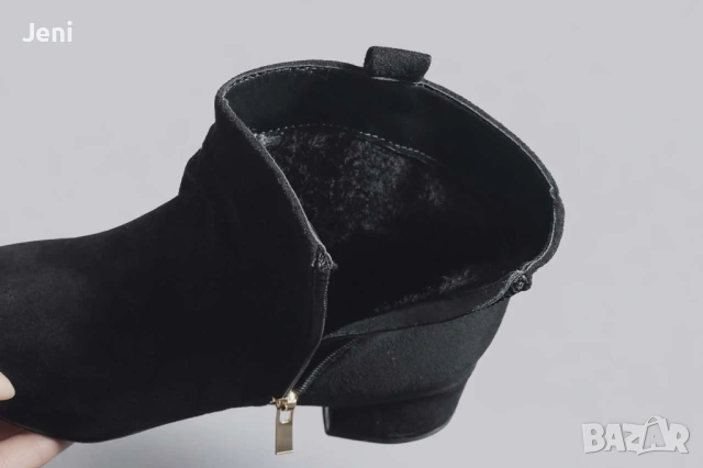 Нови черни кадифени боти! , снимка 3 - Дамски боти - 53070222
