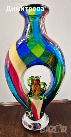Голяма масивна ваза Murano style glass 