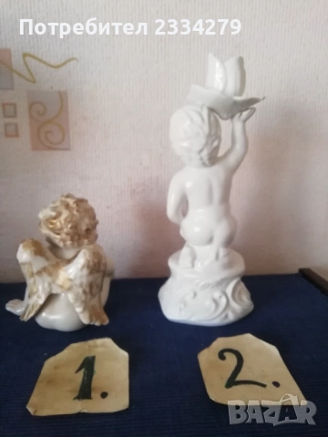 Стари статуетки, фигури с ангели-херувими, настолна лампа и мадони. , снимка 5 - Статуетки - 52534198