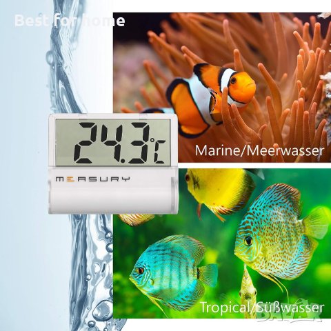 Measury TM11 Термометър за аквариум, за залепване, за сладка и солена вода, снимка 4 - Други стоки за дома - 41792009