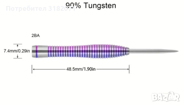 90% tungsten професионални стрели за дартс, 22гр, снимка 5 - Дартс - 51443242